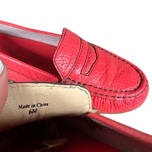 KATE SPADE Pebbled Leather Moccasin Loafers in melon - Picture 9 of 10